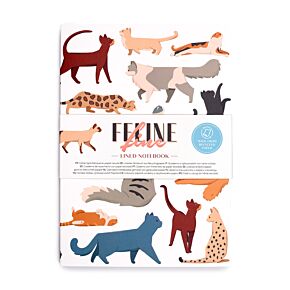 Libreta A5 de Papel Reciclado a Rayas Gatos Feline Fine