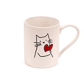 Taza de Gres con Gato y Corazón