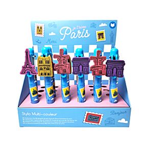 Bolígrafo Muticolor con 6 Colores con Accesorio Je t´aime Paris Bolígrafo Muticolor con 6 Colores con Accesorio Je t´aime Paris
