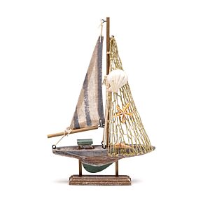 Barco de Vela con Tela a Rayas 