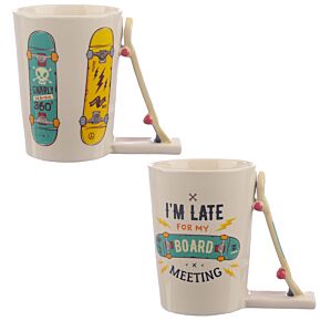 Taza de Cerámica Asa con Forma de Tabla de Skate Skateboard