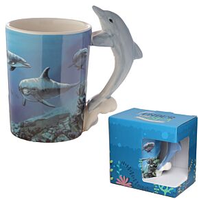 Taza de Cerámica Asa con Forma de Delfín