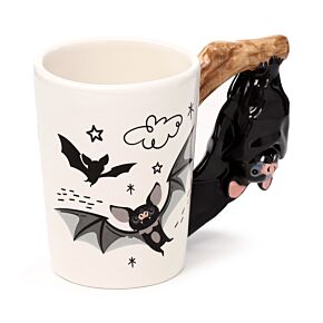 Taza de Cerámica Asa con Forma de Murciélago