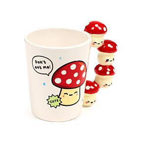 Taza de Cerámica Asa con Forma de Champiñón 