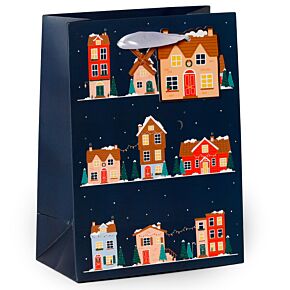 Bolsa de Regalo Navidad Casas Navideñas Mediana
