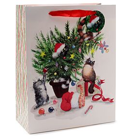 Bolsa de Regalo Navidad Gatos de Kim Haskins Grande 