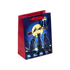 Bolsa de Regalo Lisa Parker Gatos de Navidad Mediana