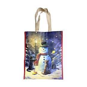 Bolsa de la Compra Reutilizable Navidad Gatos y Muñeco de Nieve Lisa Parker