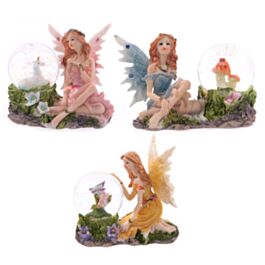 Figura Hada Hada Floral Sentada con Bola de Cristal