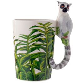 Taza de Cerámica Asa con Forma de Lémur