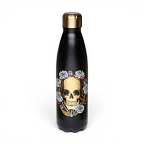 Botella Térmica de Acero Inoxidable Calavera y Rosas 500ml