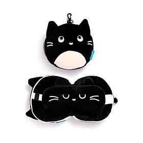 Almohada de Viaje con Antifaz Relaxeazzz Gato Feline Fine