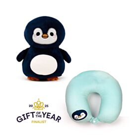 Almohada de Viaje y Peluche 2 en 1 Swapseazzz Pingüino Adoramals Océano