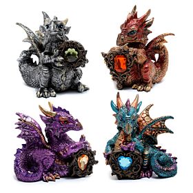 Figura de Dragón de los Elementos Piedra Protectora