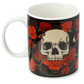 Taza de Porcelana Calavera y Rosas Taza de Porcelana Calavera y Rosas