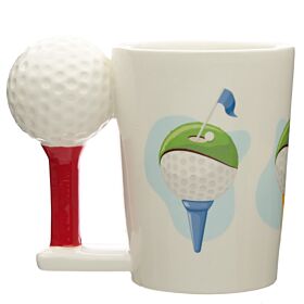 Taza de Cerámica Asa con Forma de Pelota de Golf y Tee