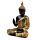 Figura de Buda Negro y Naranja Dorado - Buda Tailandés Postura Meditación