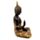 Figura de Buda Negro y Naranja Dorado - Buda Tailandés Postura Meditación