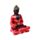 Figura de Buda Tailandés Contemplación en Rojo, Negro y Oro
