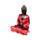 Figura de Buda Tailandés Contemplación en Rojo, Negro y Oro
