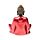 Figura de Buda Tailandés Contemplación en Rojo, Negro y Oro