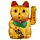 Gato Maneki Neko Brazo en Alto y Ojos Abiertos 17cm