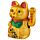 Gato Maneki Neko Brazo en Alto y Ojos Abiertos 17cm
