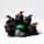Figura Brujas Gato Negro en Caldero Burbujeante con Luz LED