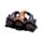 Figura Trío de Brujas Gato Negro con Sombreros de Bruja
