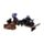 Figura Brujas Gato Negro Escoba Voladora 