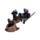 Figura Brujas Gato Negro Escoba Voladora 
