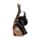 Figura Bruja Gato Negro con Escoba 