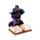 Figura Gato Negro de Bruja con Libro de Hechizos 