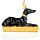 Figura Egipto Anubis Egipcio Negro y Dorado Recostado
