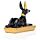 Figura Egipto Anubis Egipcio Negro y Dorado Recostado