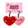 Set de 2 Llaveros de Peluche Mini Squidglys Corazones J'Adoramals 