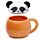 Taza de Cerámica con Tapa Oso Panda Animales Adorables Adoramals