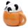 Taza de Cerámica con Tapa Oso Panda Animales Adorables Adoramals