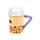 Taza de Cerámica con Tapa Foodiemals Boba Té con Burbujas