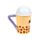 Taza de Cerámica con Tapa Foodiemals Boba Té con Burbujas