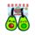 Set de 2 Etiquetas de Equipaje de PVC Aguacate Foodiemals
