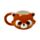 Taza de Cerámica 3D con Forma Oso Panda Rojo Adoramals