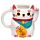 Taza de Cerámica 3D con Forma Gato Maneki Neko Blanco