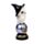 Figura Sabio Búho Mágico sobre Orbe Iridiscente