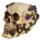 Figura Calavera Calavera y Rosas Moradas