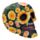 Figura Calavera Calavera Día de los Muertos con Margaritas