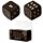 Juego de Dados Calavera y Rosas en Negro y Dorado Pack de 2