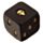 Juego de Dados Calavera y Rosas en Negro y Dorado Pack de 2