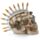 Figura Calavera Calavera Decorativa Estilo Steampunk con Cresta Mohicana
