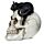 Figura Calavera Calavera Decorativa con Gato Negro